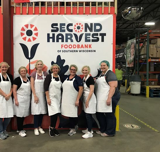 First Business Bank employees volunteering at Second Harvest Foodbank of Southern Wisconsin