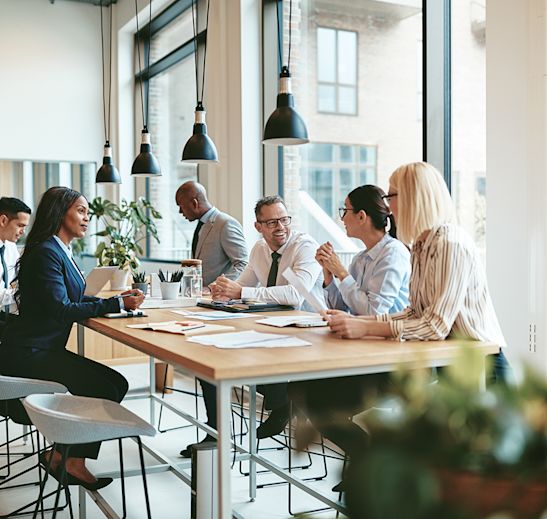 people casually meeting