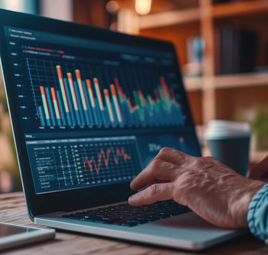 A person typing on a laptop