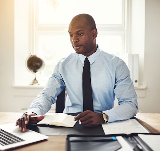 a man working on a computer