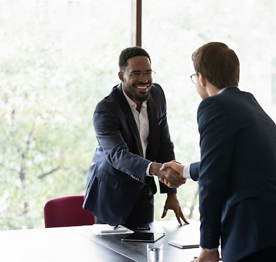 handshake during a meeting