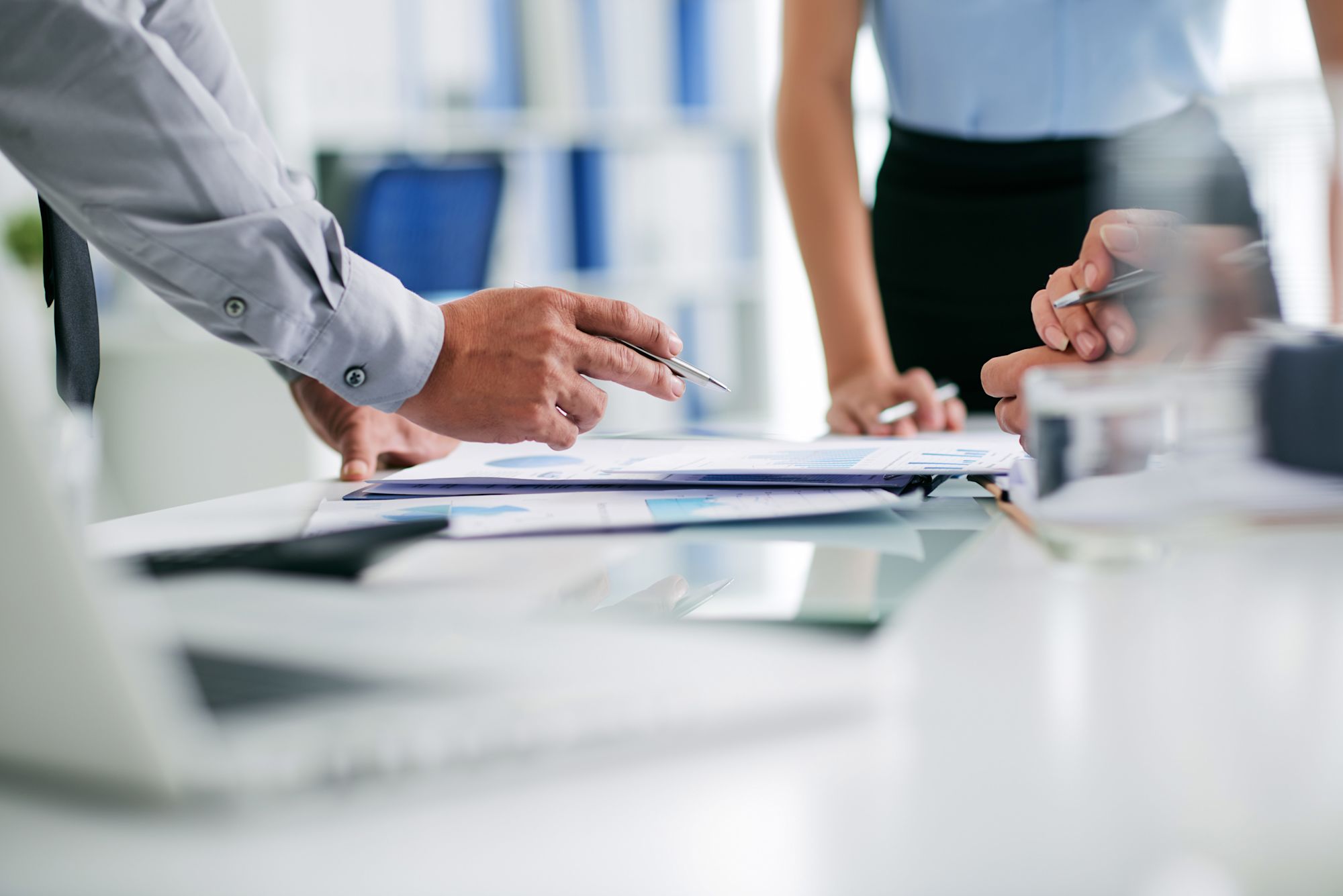 people working at a desk