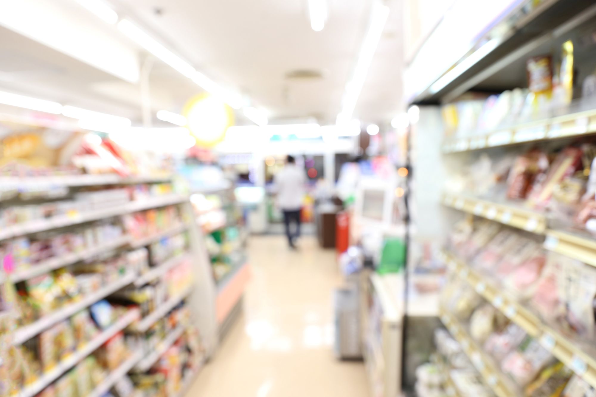 an aisle at a grocery store