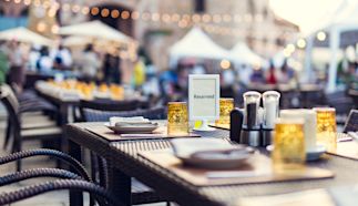 a restaurant with outdoor seating