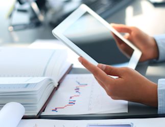 person using an iPad