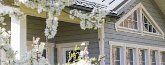 the front of a nice looking house