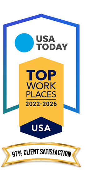 USA TODAY Top Workplaces 2022-2026 USA Award. 97% Client Satisfaction