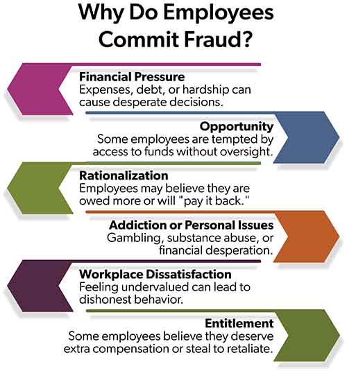 infographic on why do employees commit fraud
