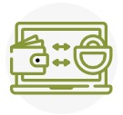 green laptop file transfer icon