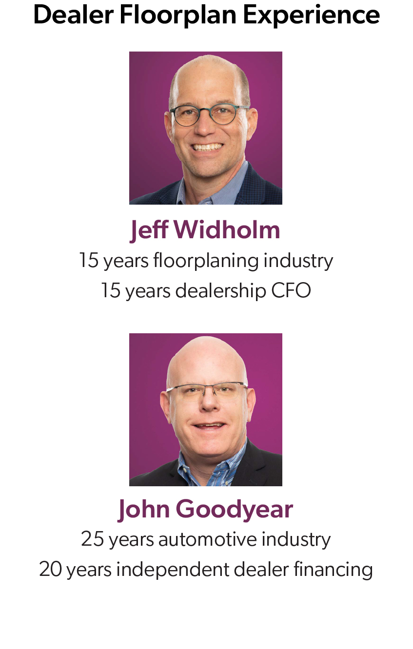 Headshot images of Jeff Widholm and John Goodyear