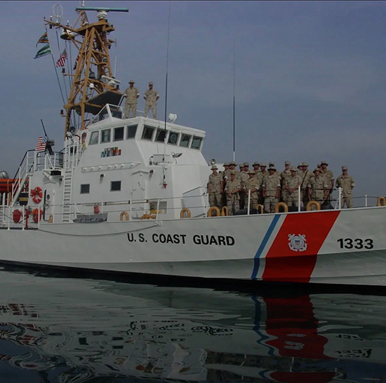 Doug Heading on a US Coast Guard Boat